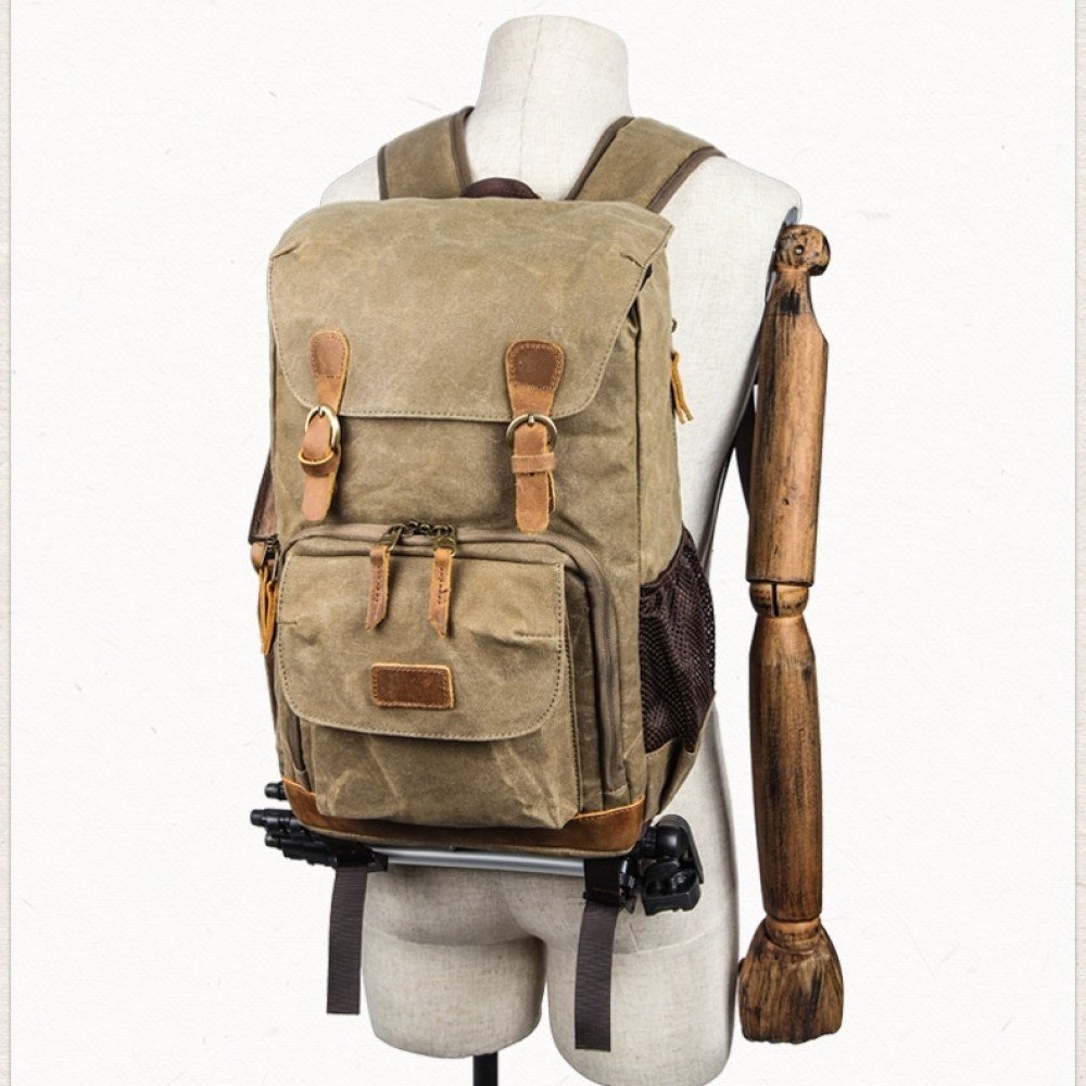 Canvas camera backpack waterproof 15 inch laptop backpack computer bag