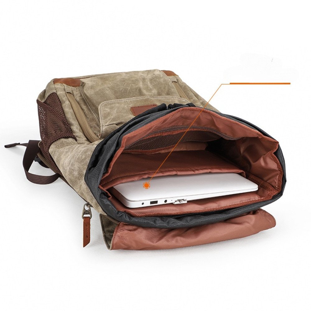 Canvas camera backpack waterproof 15 inch laptop backpack computer bag