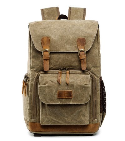 Canvas camera backpack waterproof 15 inch laptop backpack computer bag