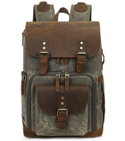 Waxed canvas camera backpack best waterproof canvas bag laptop 15