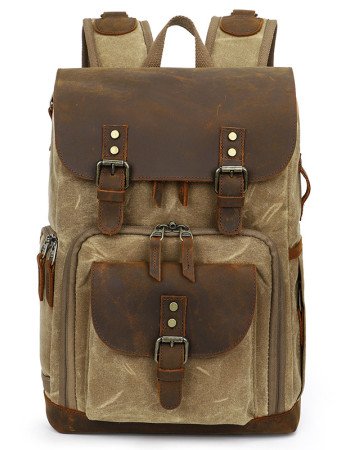 Waxed canvas camera backpack best waterproof canvas bag laptop 15