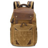 Camera backpack waxed canvas and leather backpack 15.4 laptop bag