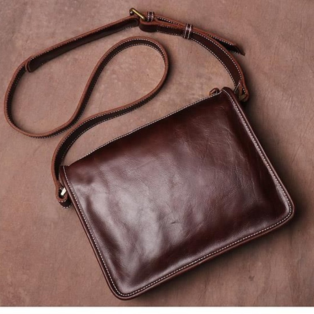Leather crossbody genuine leather messenger bag vintage
