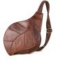 Brown leather sling bag vintage chest sling bag for women
