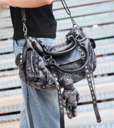 Rivet personalised denim bag cross body jean purse