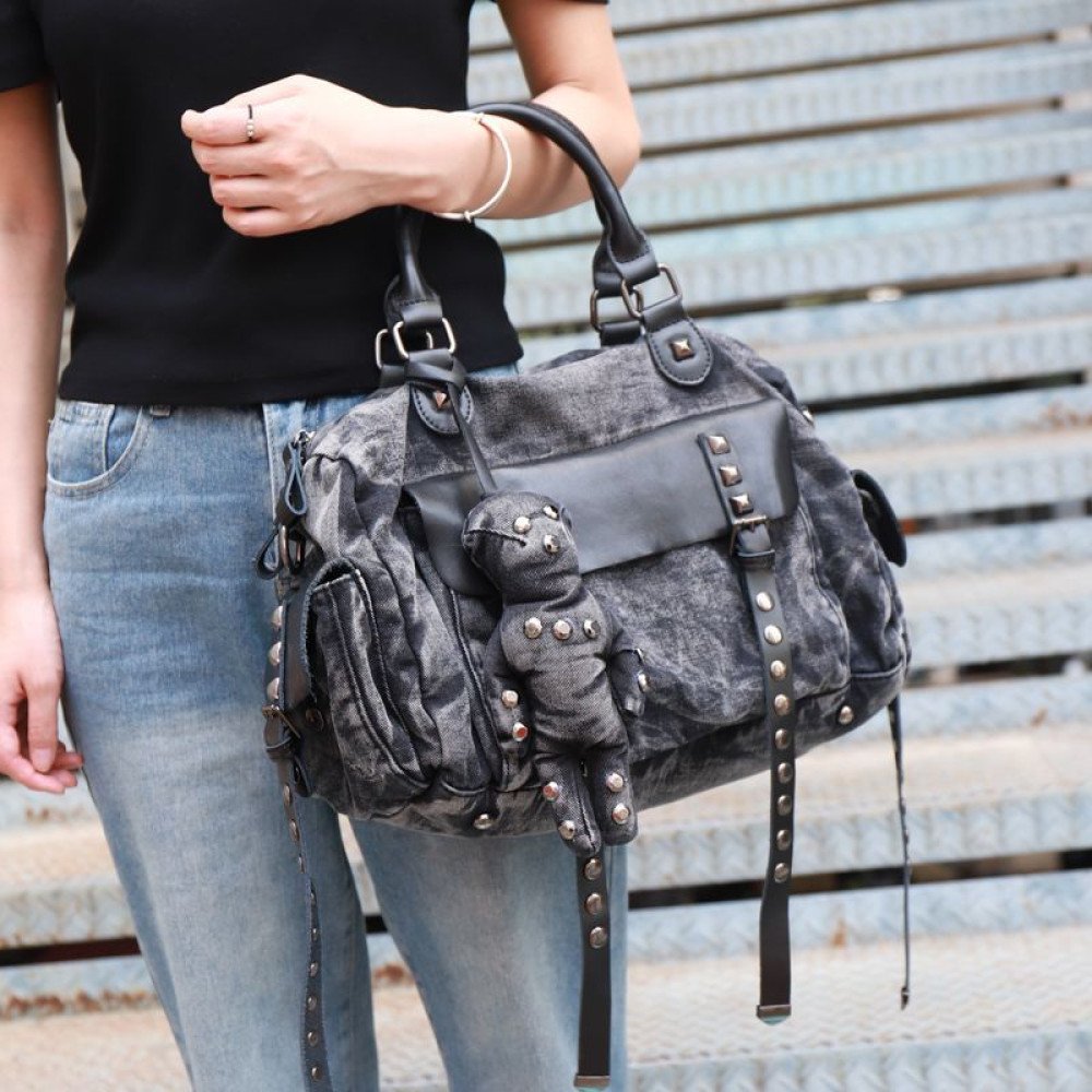Rivet personalised denim bag cross body jean purse