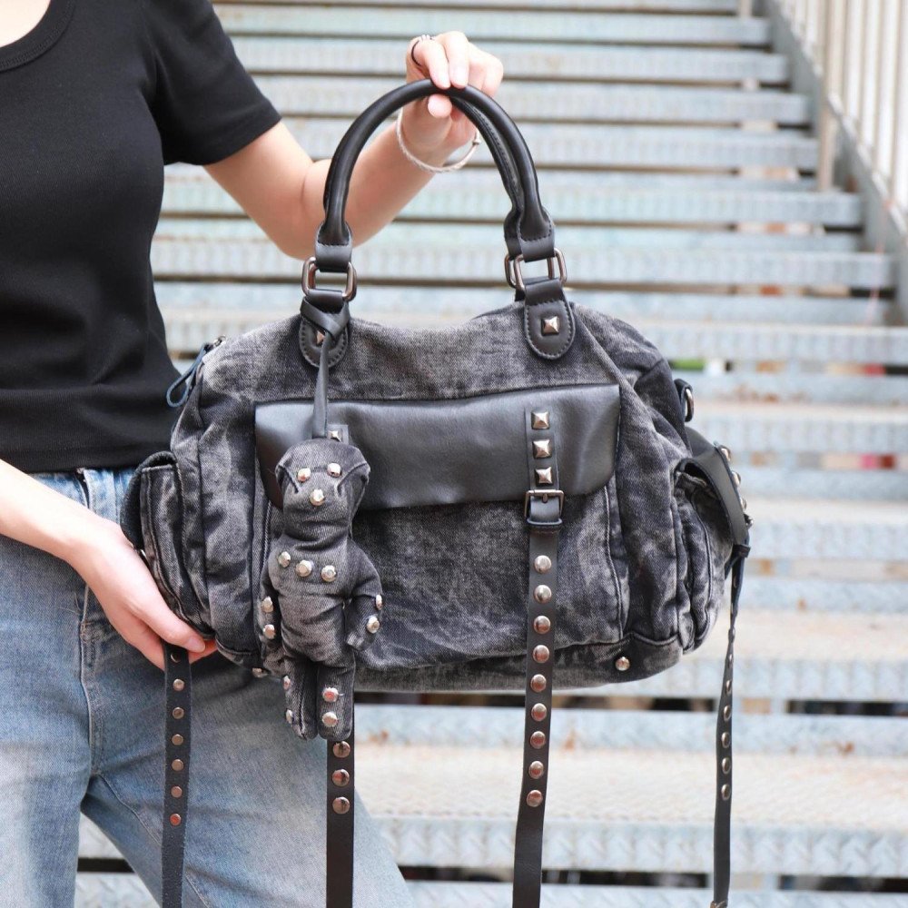 Rivet personalised denim bag cross body jean purse