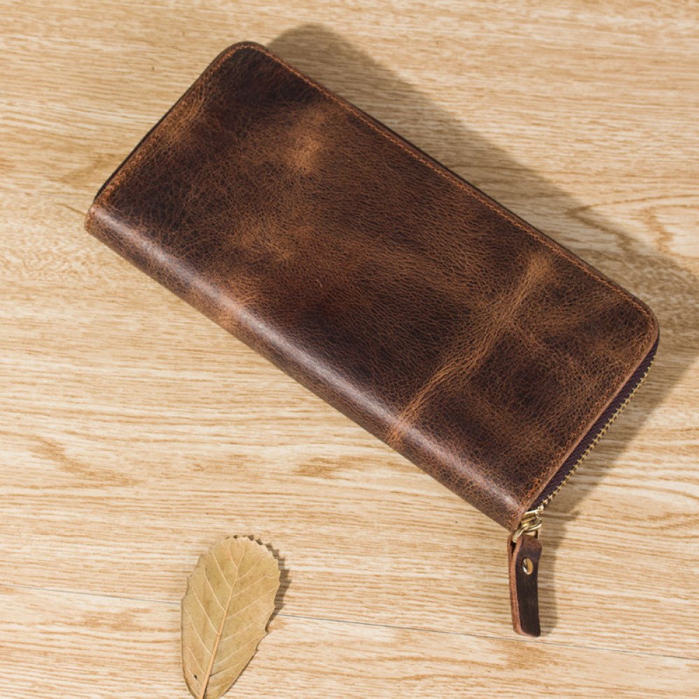 Man purse vintage mens brown leather wallet