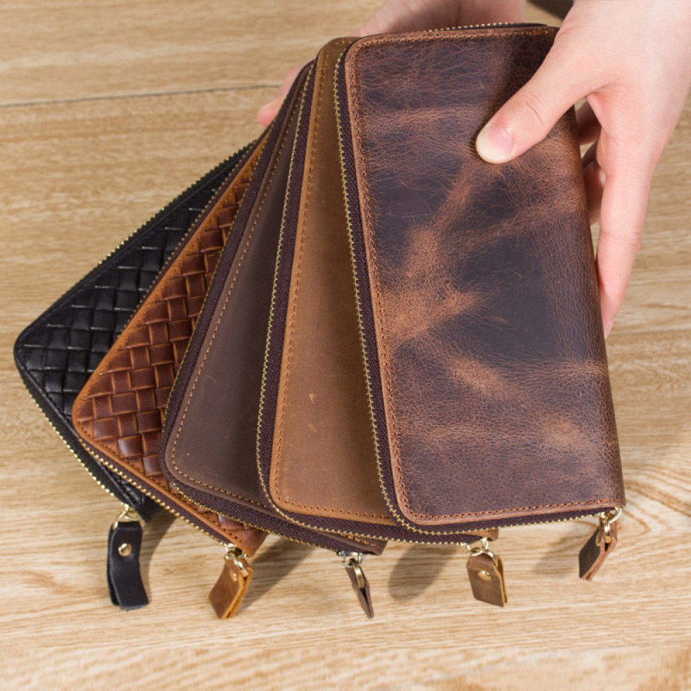 Man purse vintage mens brown leather wallet