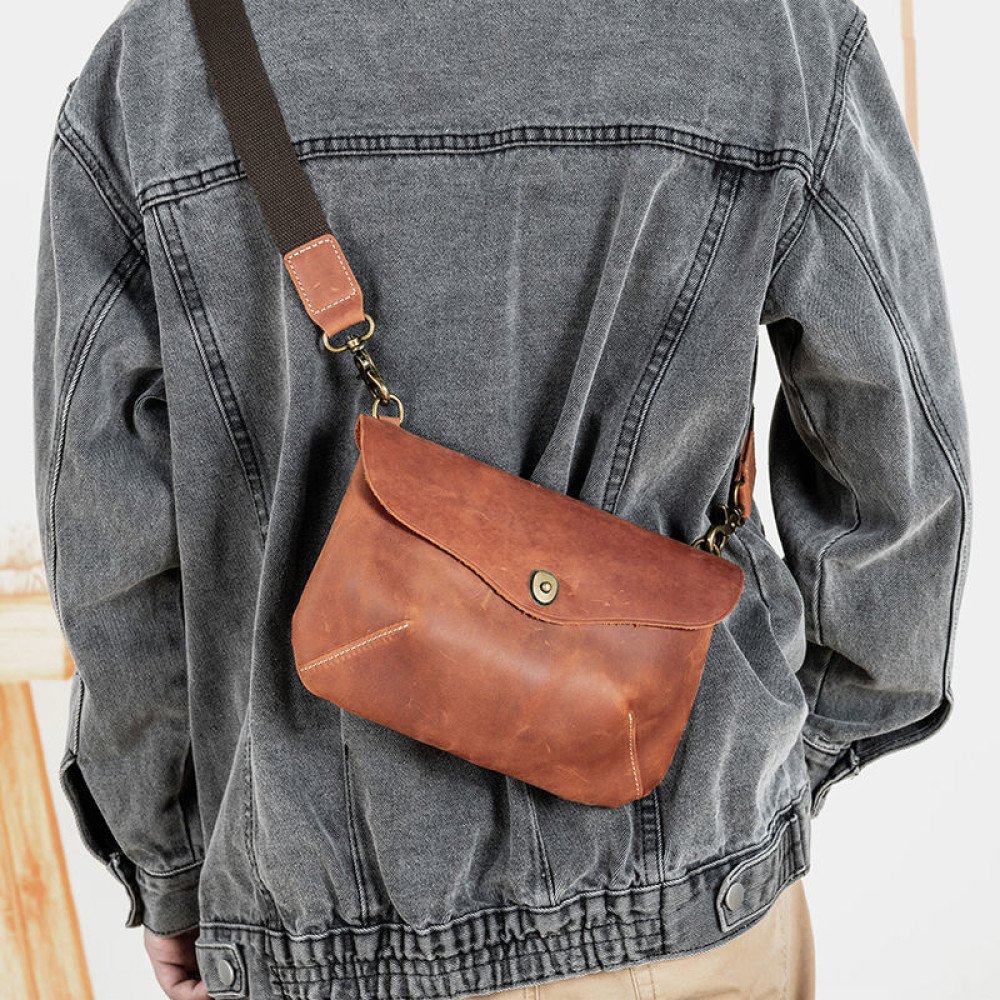 brown leather bag