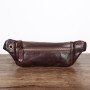 Brown leather belt bag mens leather bum bag