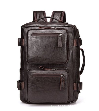 Leather travel backpack mens bag large leather backpack