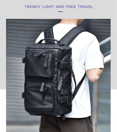 Leather travel backpack mens bag large leather backpack