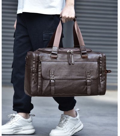 Leather duffle bag large leather bag business bag men