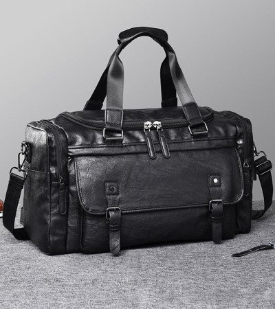 Leather duffle bag large leather bag business bag men
