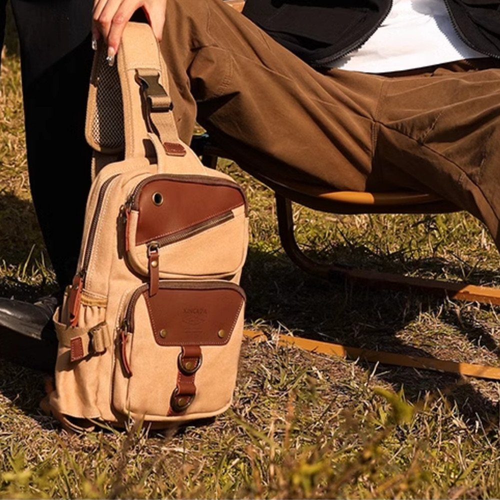 Crossbody sling purse canvas sling backpack for men women