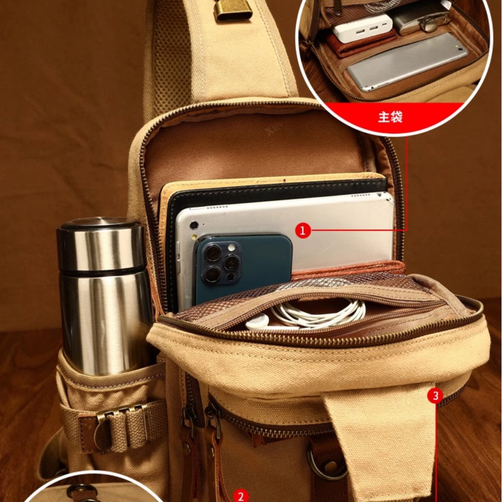 Crossbody sling purse canvas sling backpack for men women