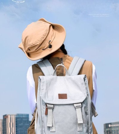 Mens women school bags canvas bag backpack laptop 16 bag