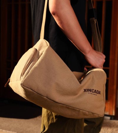 Vintage crossbody bag canvas gym bag men women khaki black