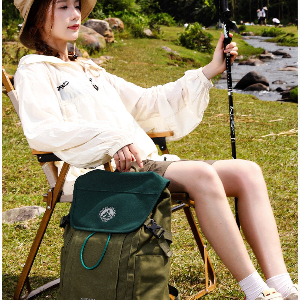 Canvas hiking backpack 16 laptop rucksack large backpacks unisex