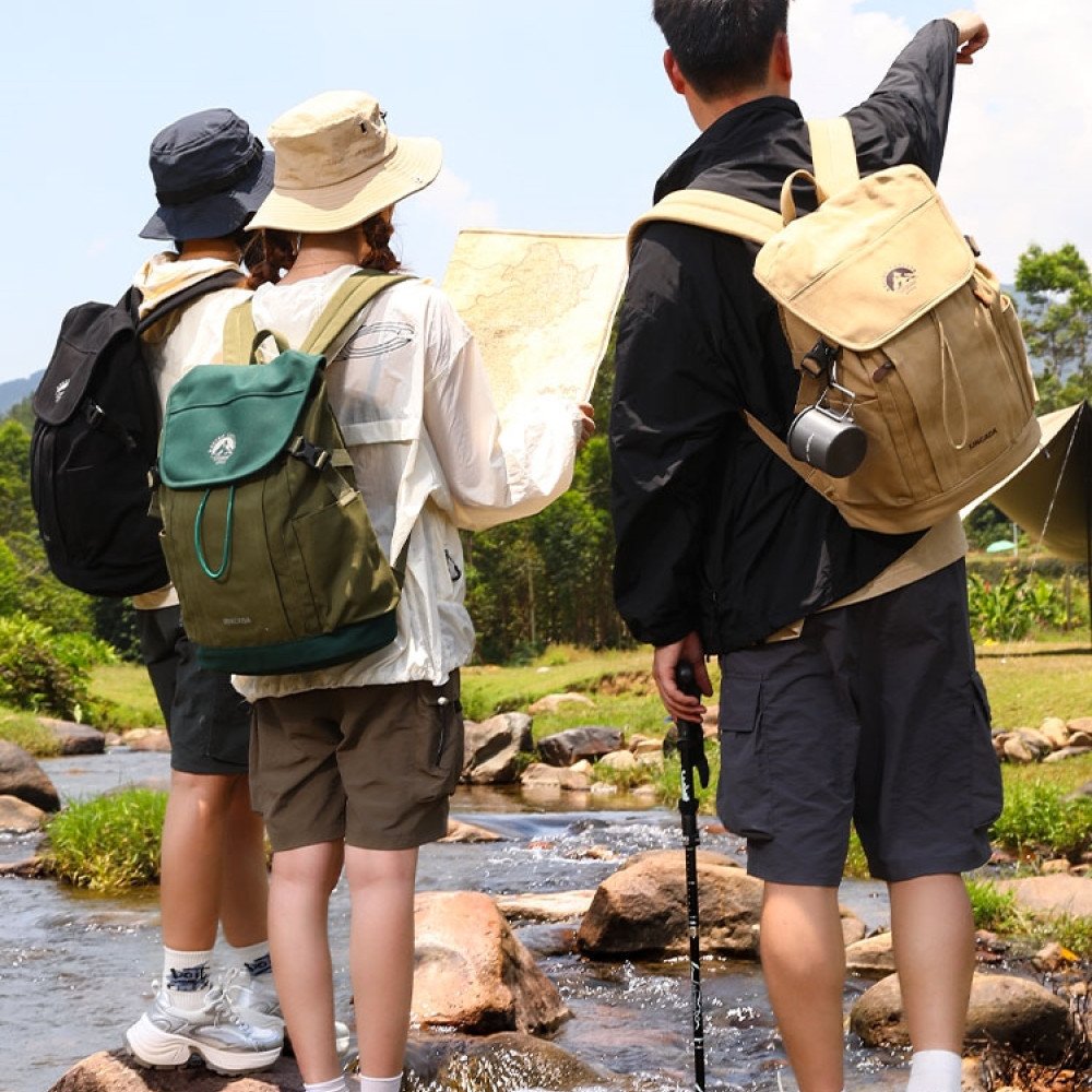 Canvas hiking backpack 16 laptop rucksack large backpacks unisex