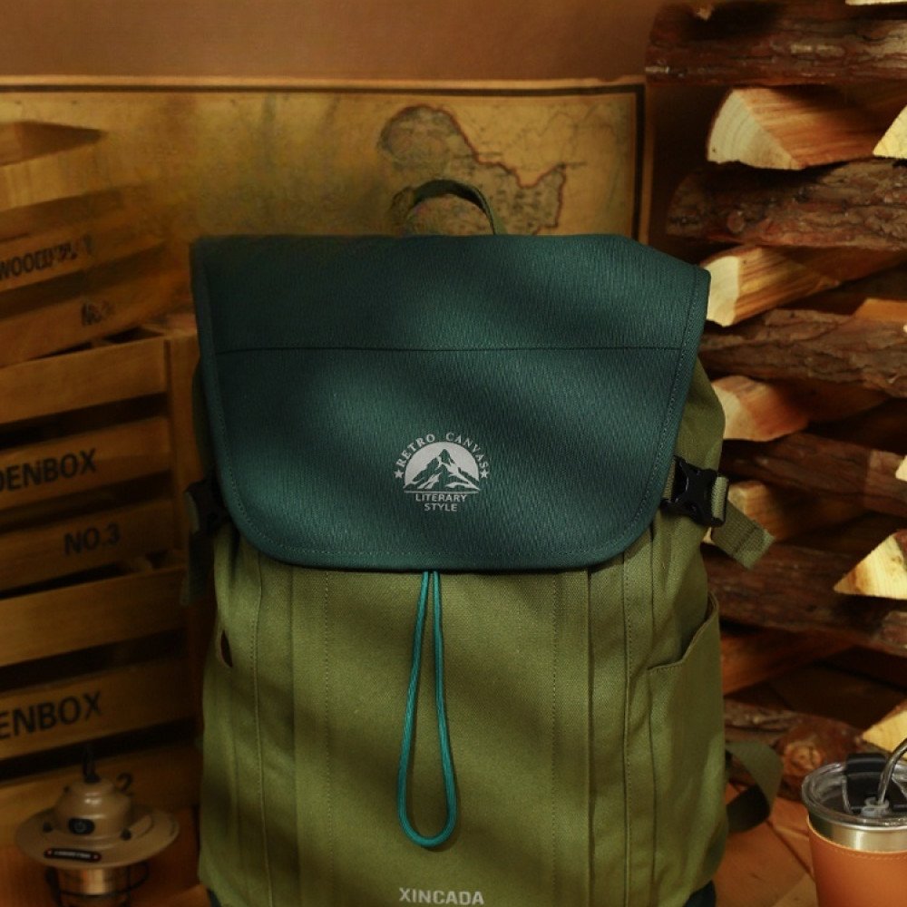 Canvas hiking backpack 16 laptop rucksack large backpacks unisex