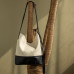 Linen bag leather crossbody purses for women cross shoulder bag