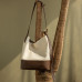 Linen bag leather crossbody purses for women cross shoulder bag