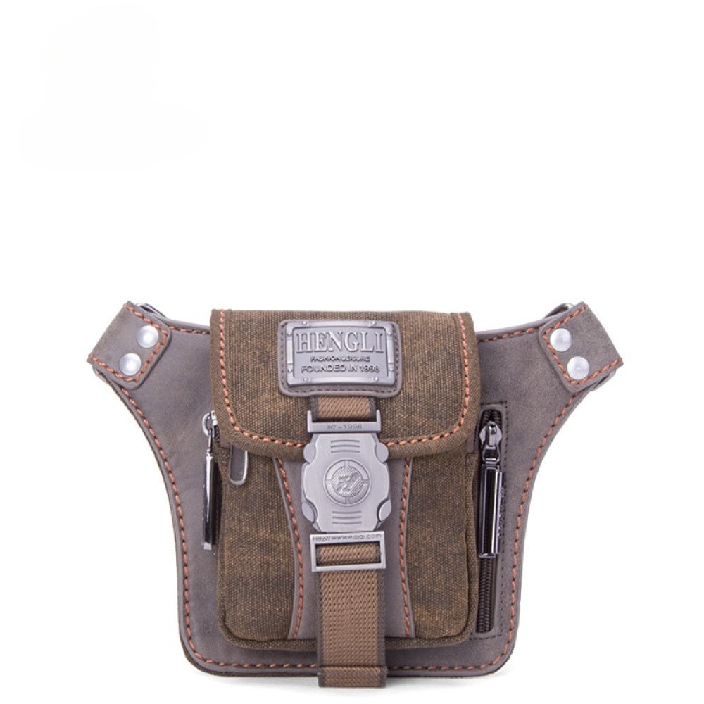 Canvas waist pack small vintage belt bag mens coffee black
