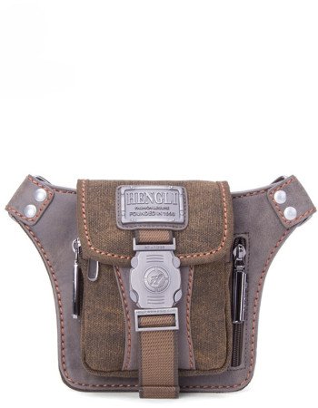 Canvas waist pack small vintage belt bag mens coffee black