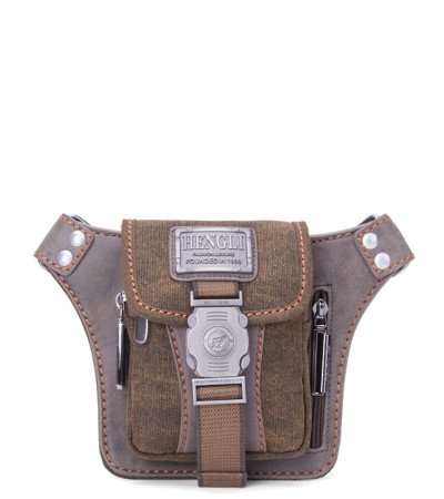 Canvas waist pack small vintage belt bag mens coffee black