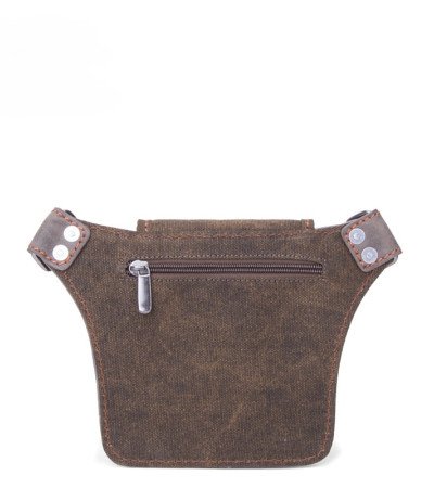 Canvas waist pack small vintage belt bag mens coffee black