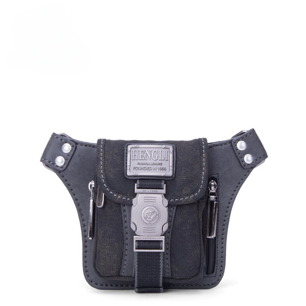 Canvas waist pack small vintage belt bag mens coffee black