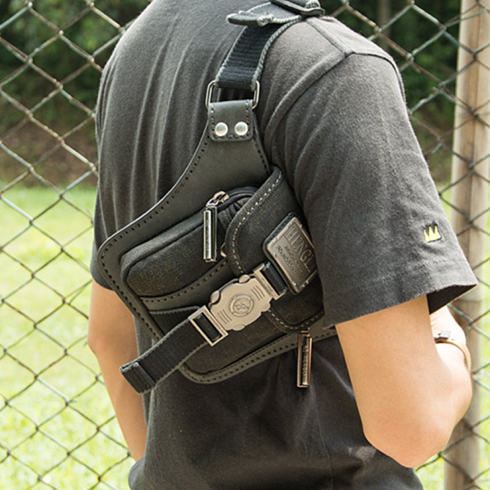 Canvas waist pack small vintage belt bag mens coffee black