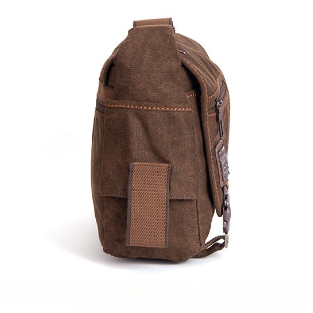 Ipad canvas messenger bag men's canvas satchel coffee black