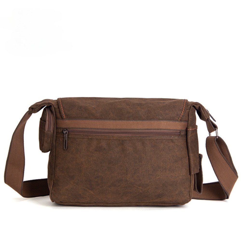 Ipad canvas messenger bag men's canvas satchel coffee black