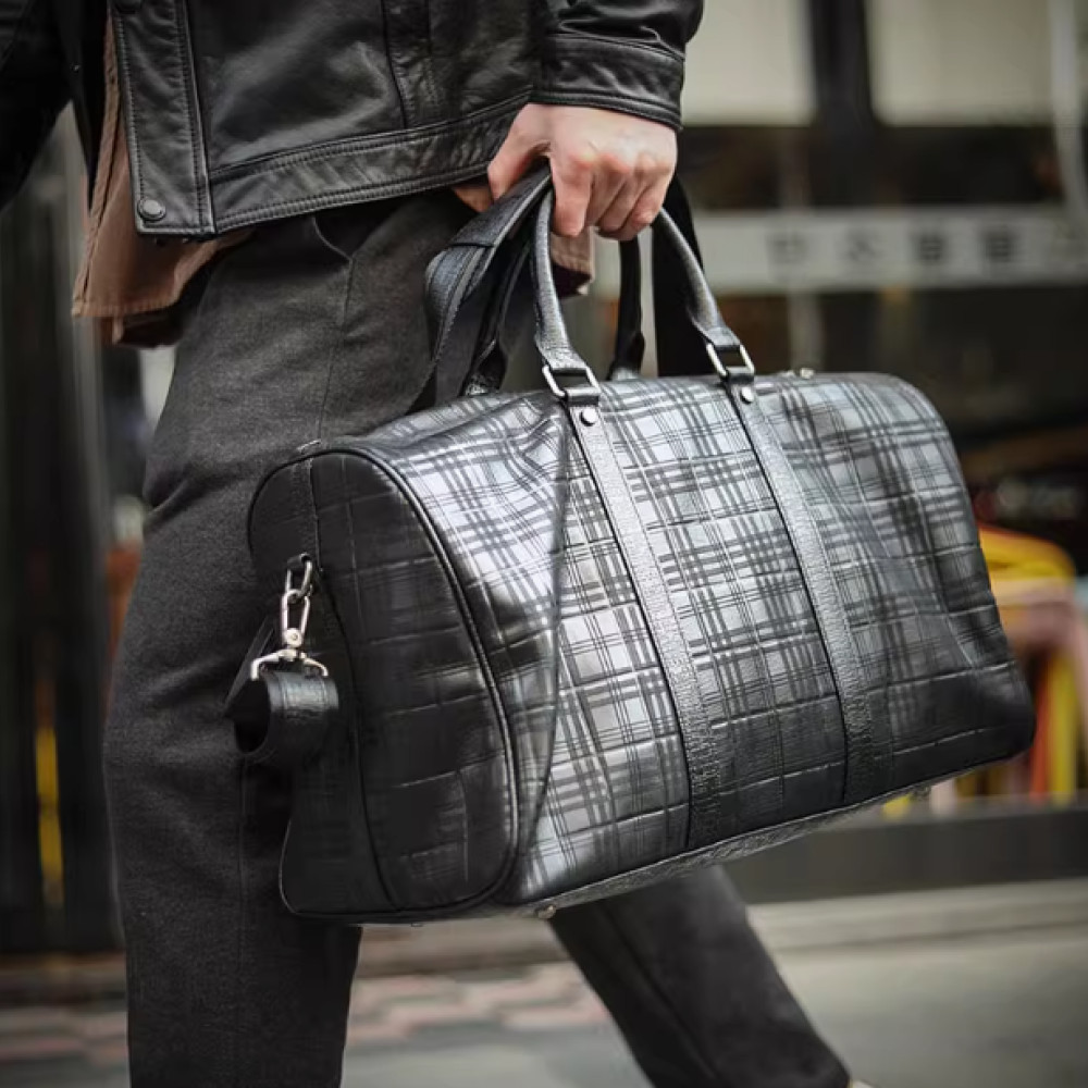 Weekender bag mens full grain leather duffle bag large Weekender bag mens full grain leather duffle bag large