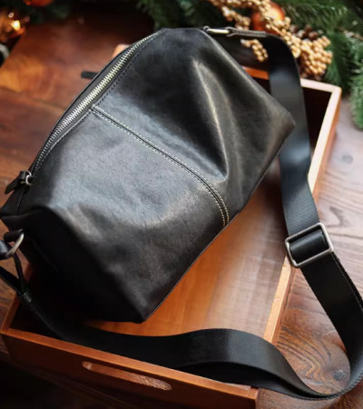Small leather crossbody bag mens leather messenger purse