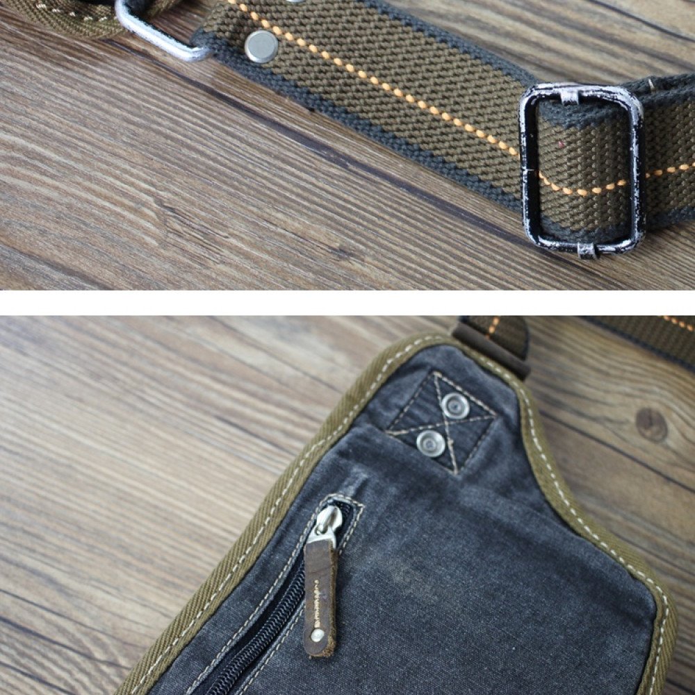 Denim sling bag blue mens cross chest bag