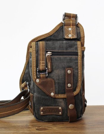 Denim sling bag blue mens cross chest bag
