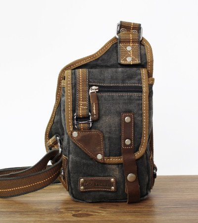 Denim sling bag blue mens cross chest bag