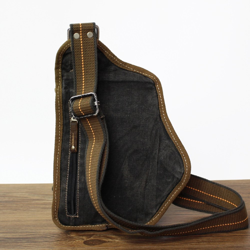 Denim sling bag blue mens cross chest bag