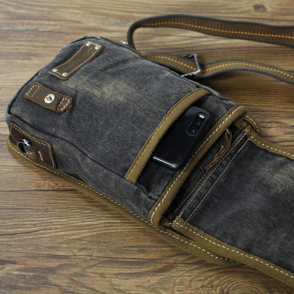 Denim sling bag blue mens cross chest bag