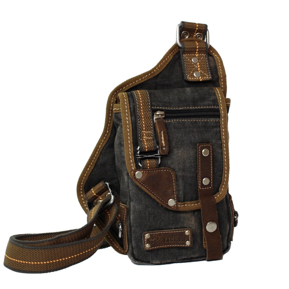 Denim sling bag blue mens cross chest bag