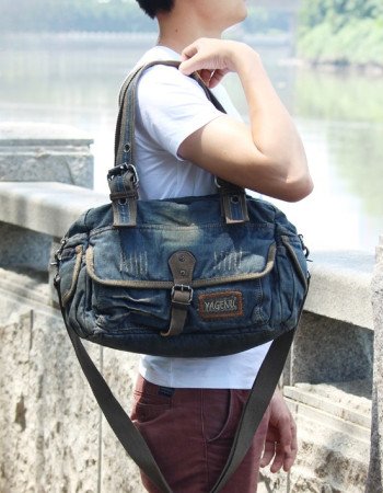 Denim hand bag vintage shoulder bag denim crossbody unisex