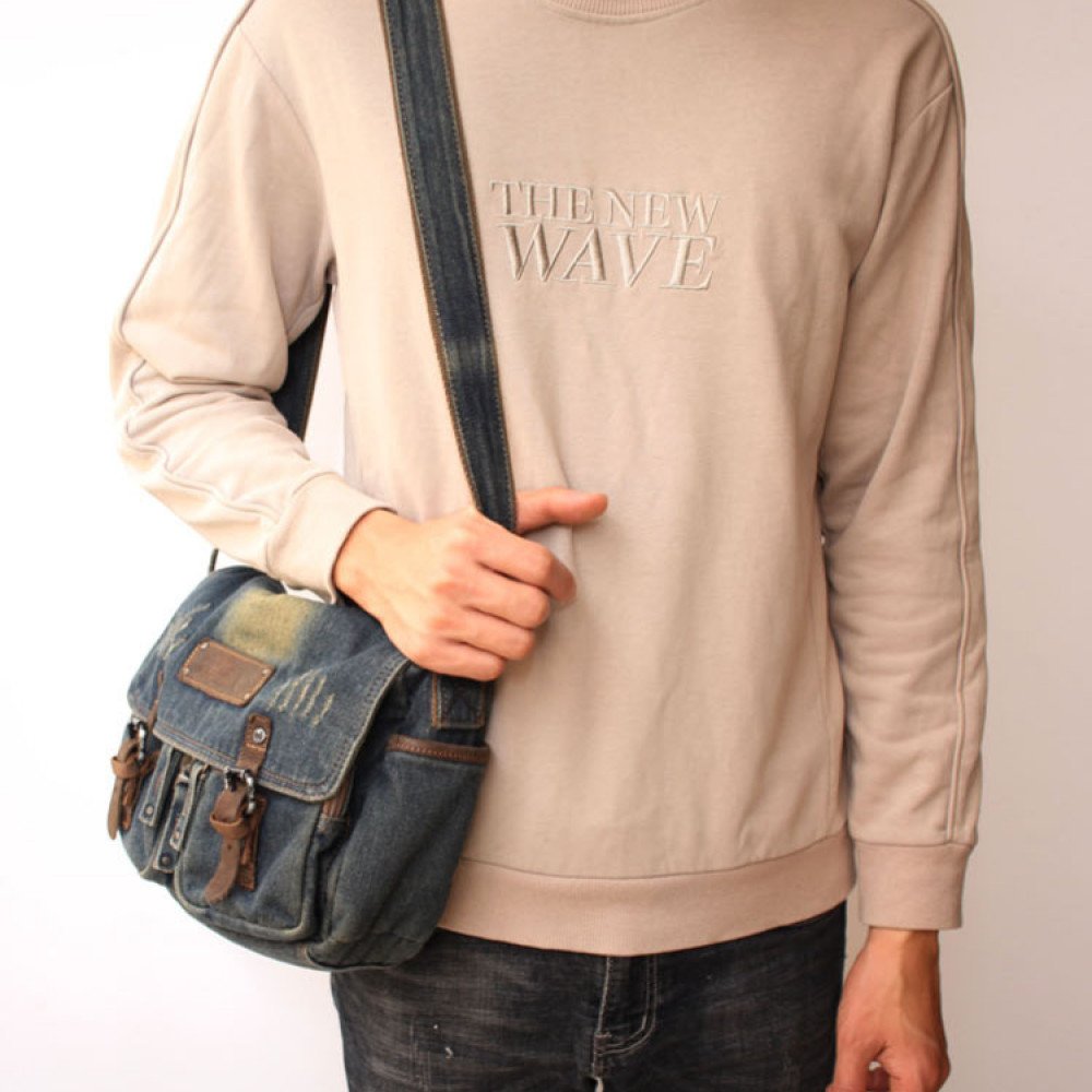 Jean crossbody bag vintage denim bag mailman