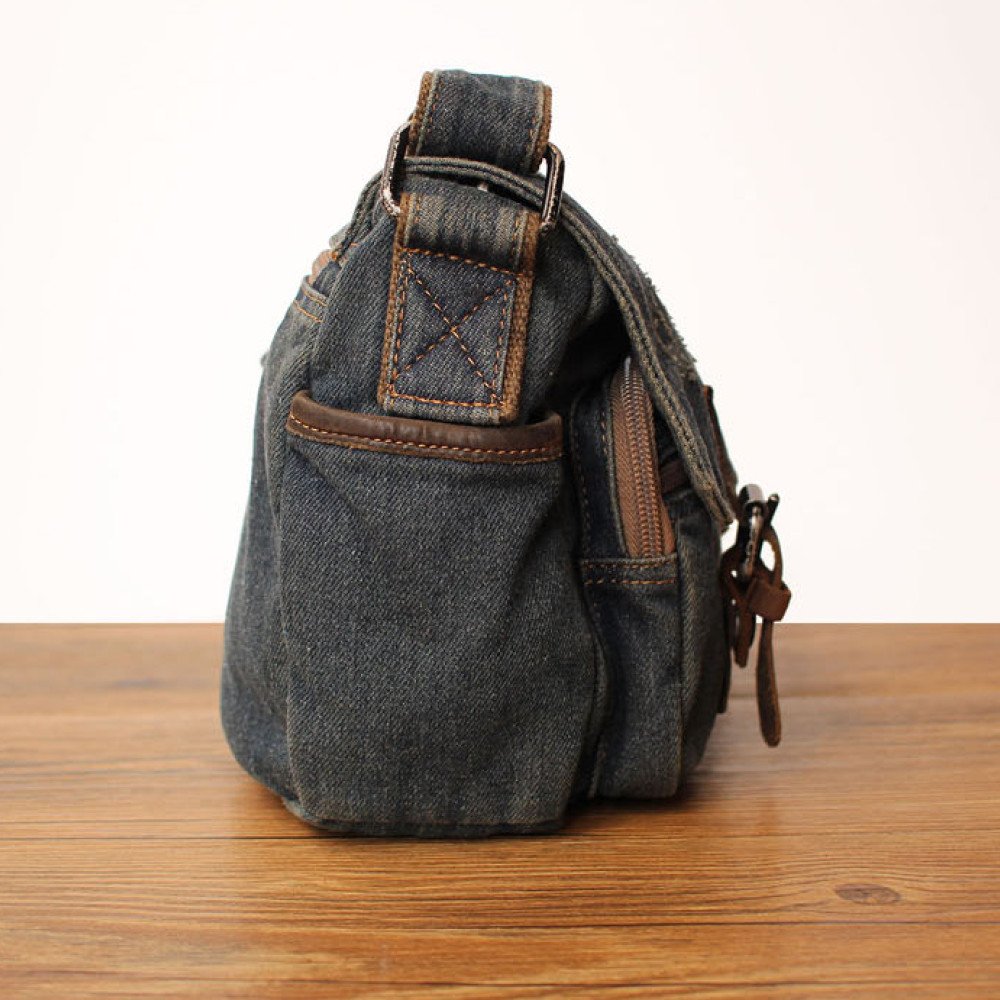 Jean crossbody bag vintage denim bag mailman