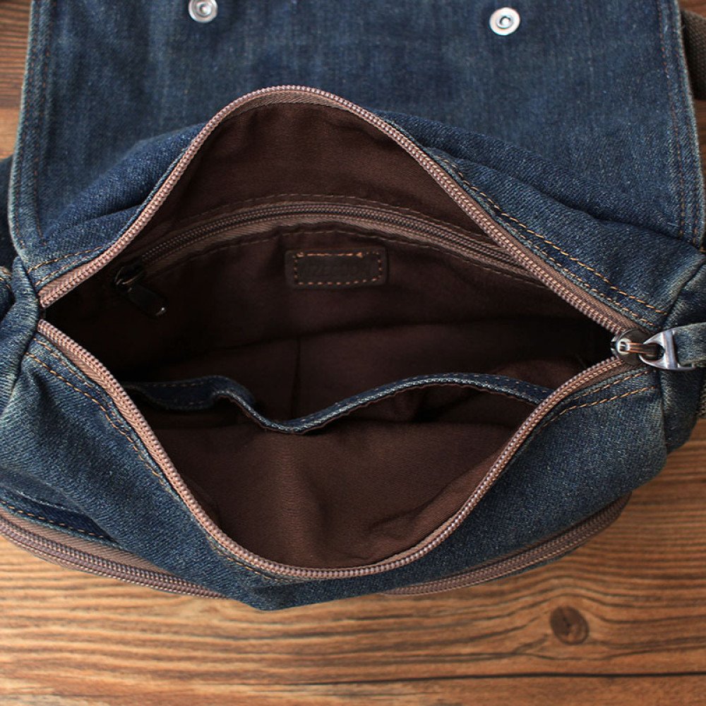 Jean crossbody bag vintage denim bag mailman