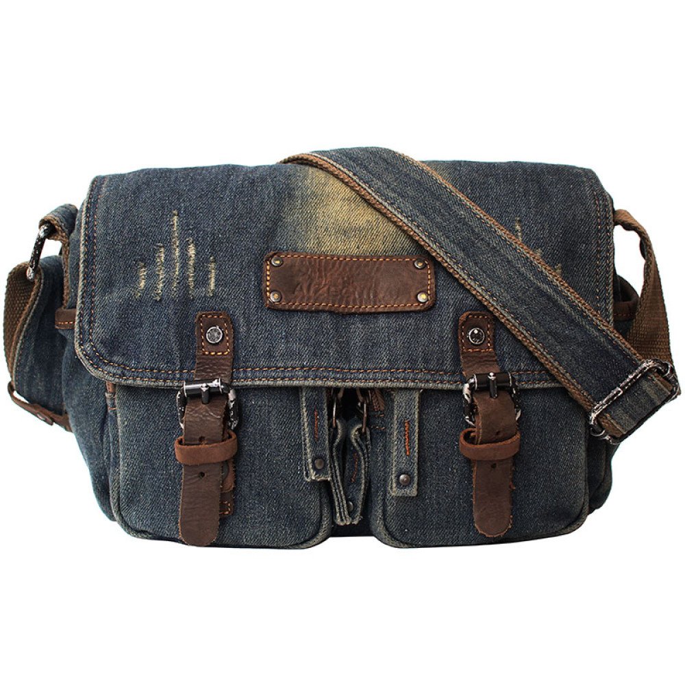 Jean crossbody bag vintage denim bag mailman