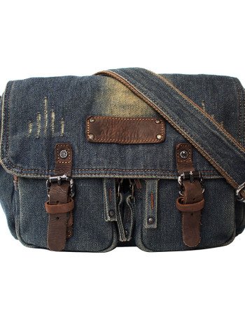 Jean crossbody bag vintage denim bag mailman